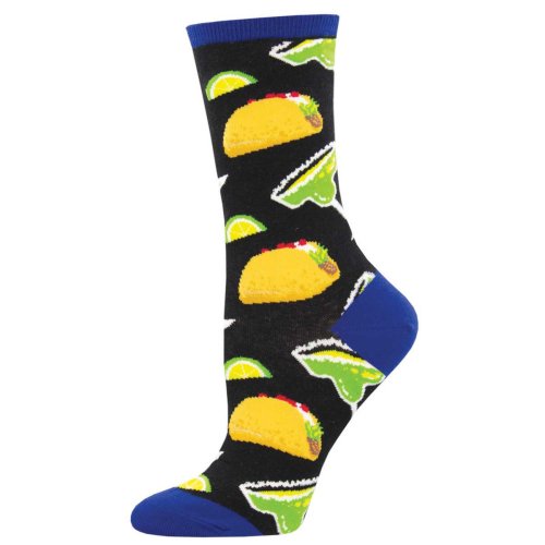 <img class='new_mark_img1' src='https://img.shop-pro.jp/img/new/icons8.gif' style='border:none;display:inline;margin:0px;padding:0px;width:auto;' />Socksmith ソックスミス TACOS AND MARGS クルーソックス (Black)