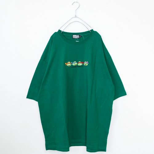 TURTLES ニンジャ・タートルズ 刺繍BIG Tシャツ GREEN グリーン 緑［SALE］