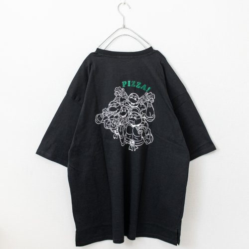 TURTLES ニンジャ・タートルズ ピザ刺繍 BIGTシャツ (Charcoal)