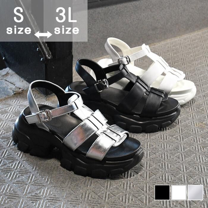 厚底スニーカーソールベルトサンダル BLACK[1000円均一 厚底スニーカーソールベルトサンダル BLACK[1000円均一
