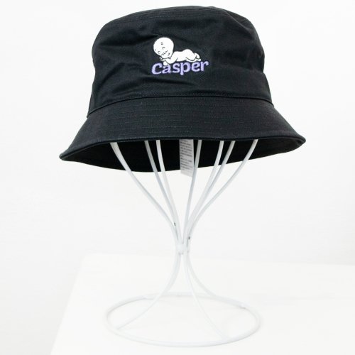 Casper キャスパー 刺繍 バケットハット BLACK 黒