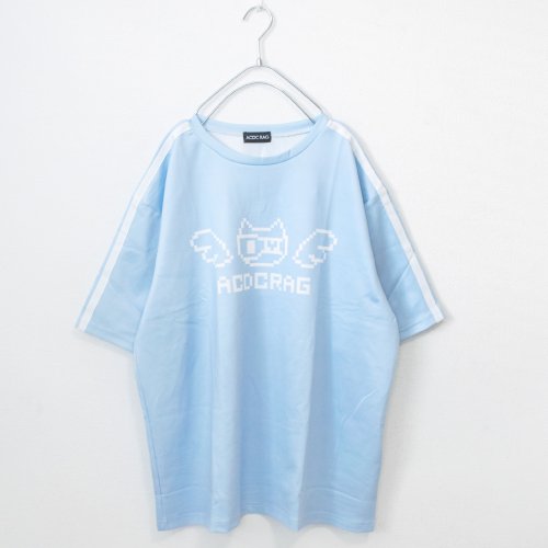 ACDC RAG ドットネコ 半袖Tシャツ (Pastel Blue)