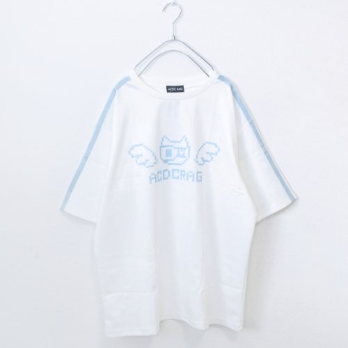ACDC RAG ドットネコ 半袖Tシャツ (White)