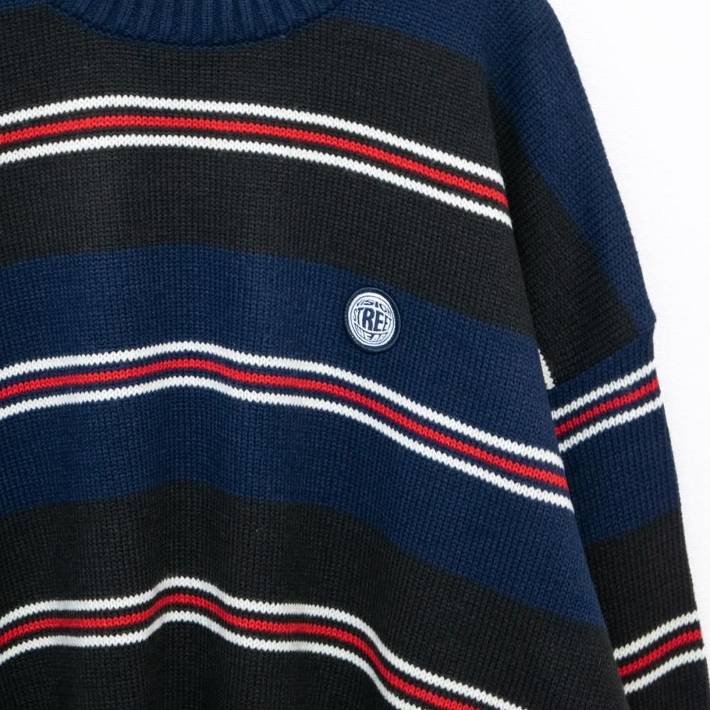 VISION STREET WEAR マルチボーダーニット NAVY ネイビー