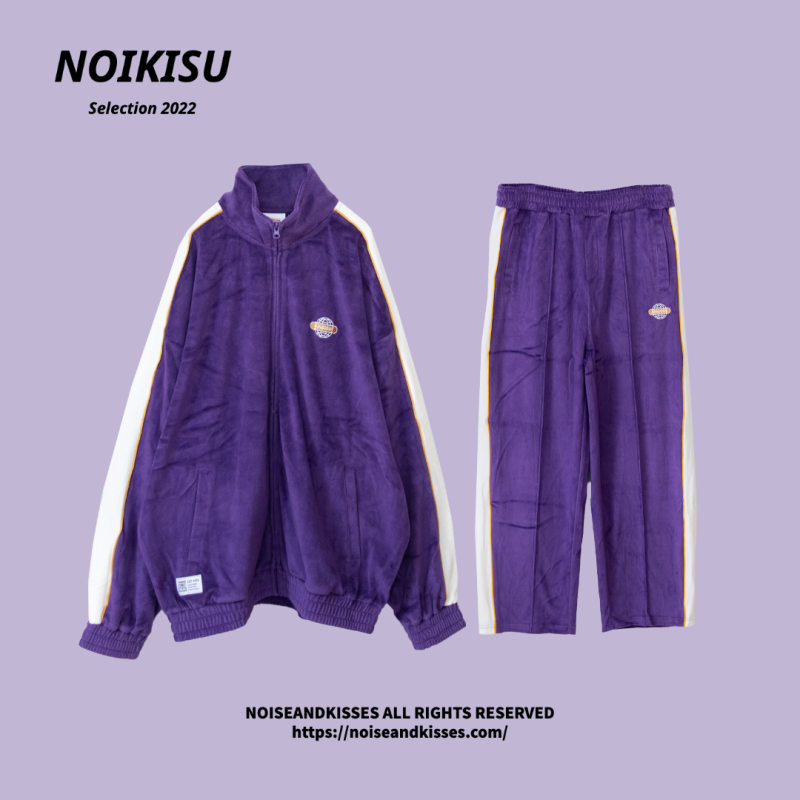 VISION STREET WEAR サイドライン ベロアジャージ セットアップ PURPLE 