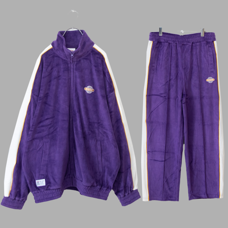 VISION STREET WEAR サイドライン ベロアジャージ セットアップ PURPLE VISION STREET WEAR サイドライン ベロアジャージ セットアップ PURPLE