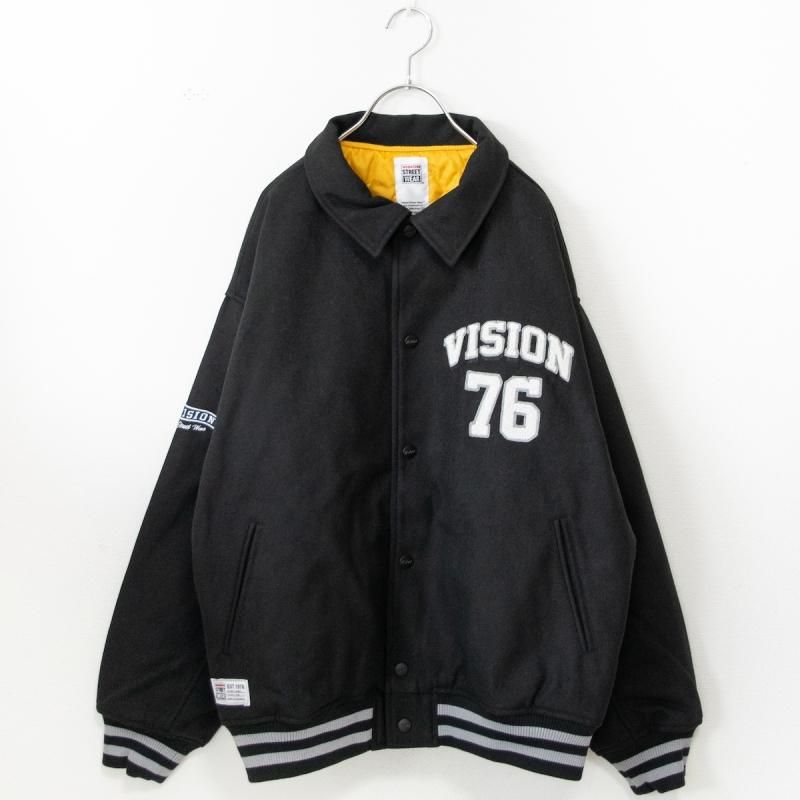 VISION STREET WEAR メルトンコーチ スタジアムジャケット BLACK