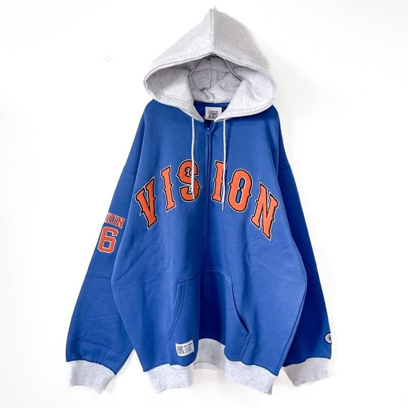 VISION STREET WEAR 裏起毛スタジアムカットブルゾン ジップパーカー