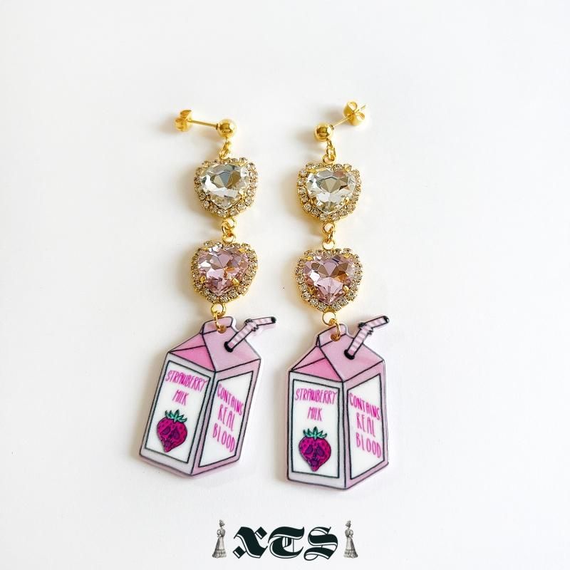 XTS いちごミルク ピアス TS0284 [1000円均一 XTS いちごミルク ピアス TS0284 [1000円均一