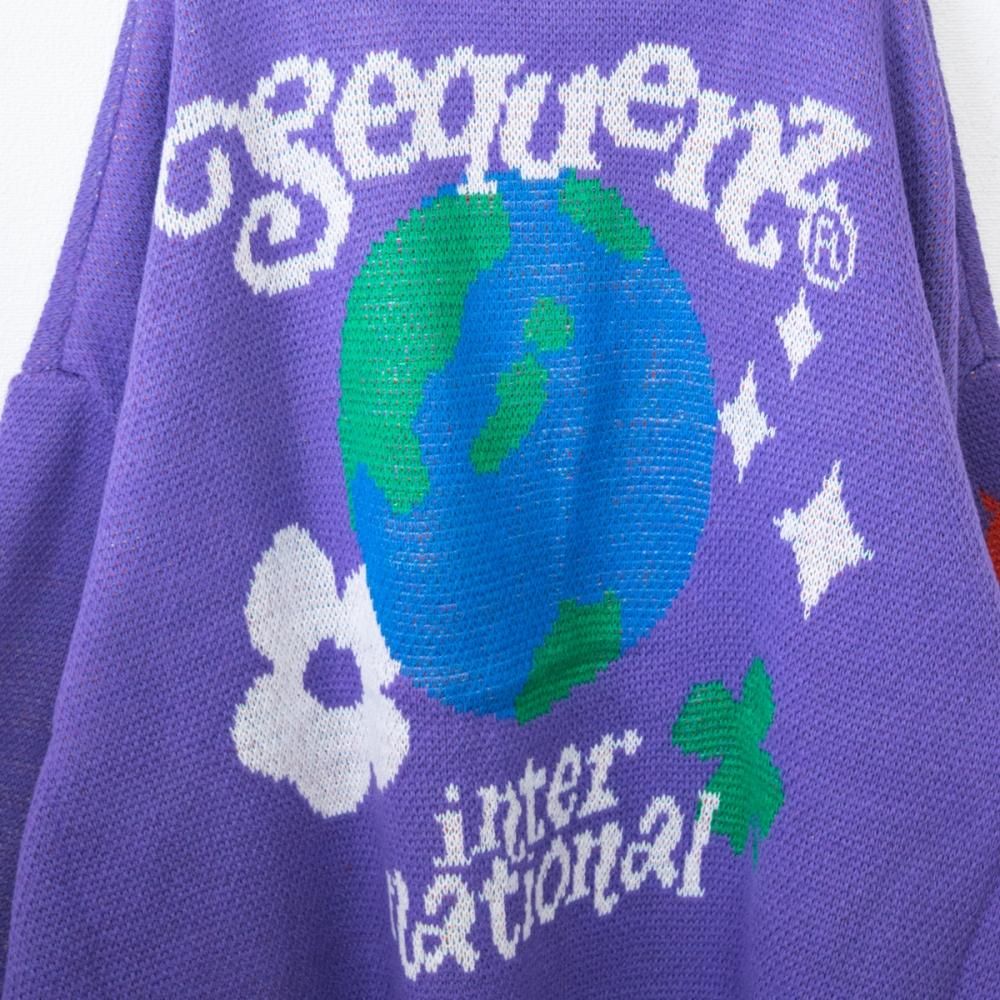 SEQUENZ 1pt刺繍 ヒッピー 花柄 ジャガードニット カーディガン SEQUENZ 1pt刺繍 ヒッピー 花柄 ジャガードニット カーディガン