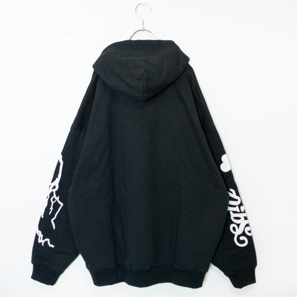 SEQUENZ フラワー 発泡プリント パーカー フーディー BLACK SEQUENZ フラワー 発泡プリント パーカー フーディー BLACK