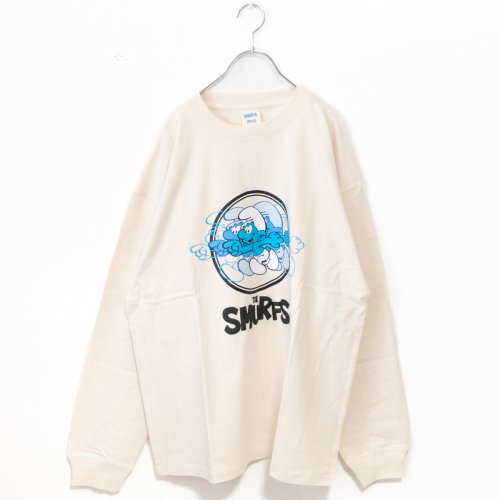 THE SMURFS スマーフ キャラプリント ロンT OFF WHITE