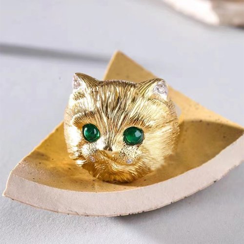 キャットフェイスリング 猫 GOLD