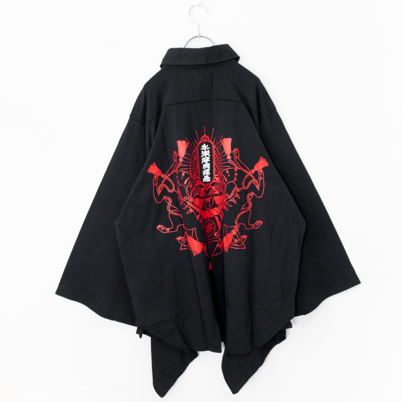 ACDC RAG 稲荷 キモノシャツ 原宿系 和風 着物 狐 BLACK/RED | 国内