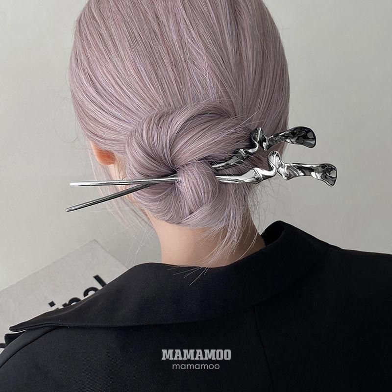 粋なかんざし、新品。 メタリック 18cm かんざし BLACK SILVER | メタルデザイン