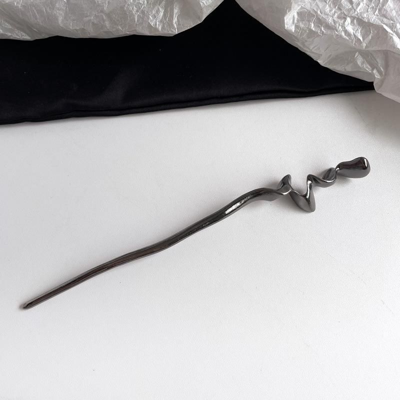 かんざし メタリック 18cm かんざし BLACK SILVER | メタルデザイン