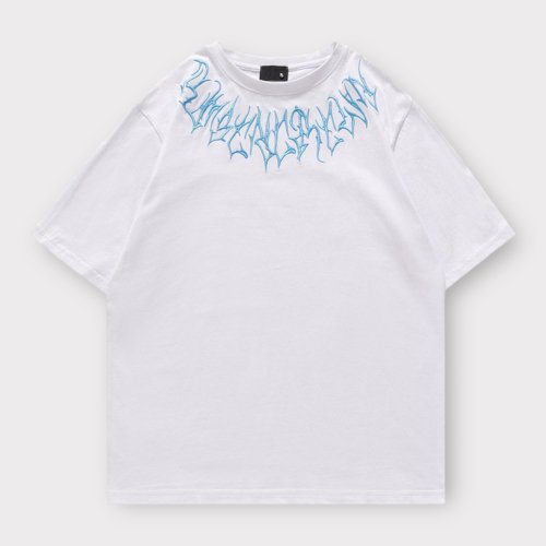 BLUE ロゴ刺繍 半袖 Tシャツ WHITE［SALE］