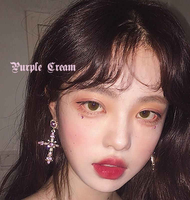Purple Cream ラインストーンクロスピアス P038 | PRISTIN Purple Cream ラインストーンクロスピアス P038 | PRISTIN