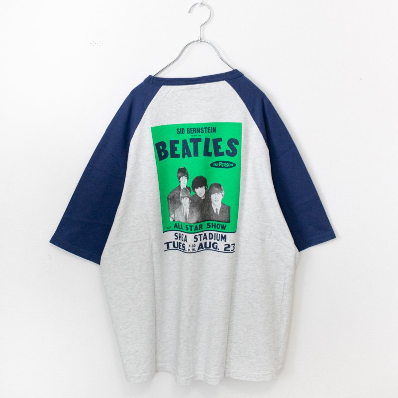 THE BEATLES BIG ラグラン Tシャツ GRAY | ビートルズ バックプリント
