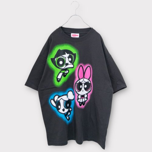 The Powerpuff Girls ネオンプリント OVER Tシャツ CHARCOAL