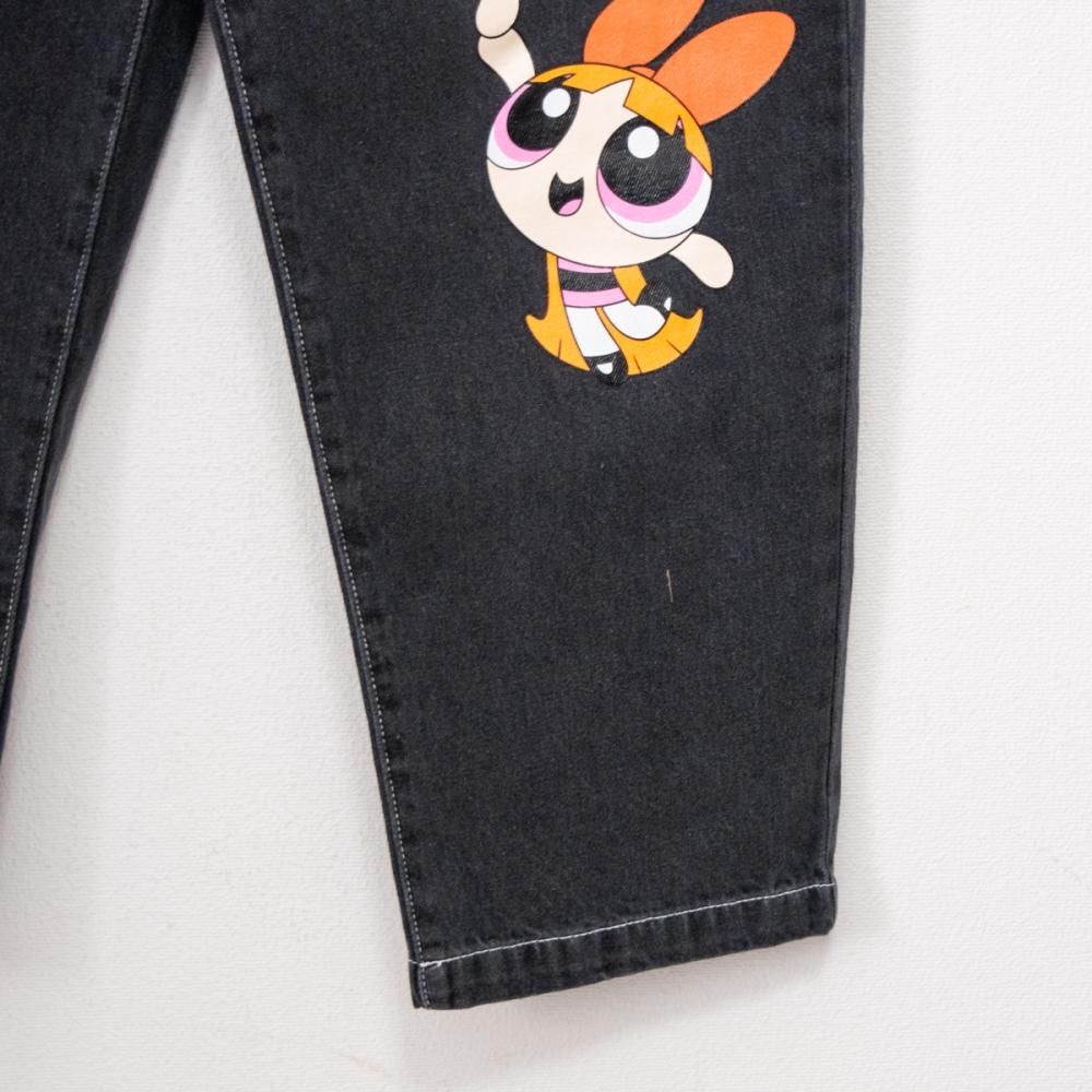 The Powerpuff Girls イージーデニムパンツ BLACK | リメイク風