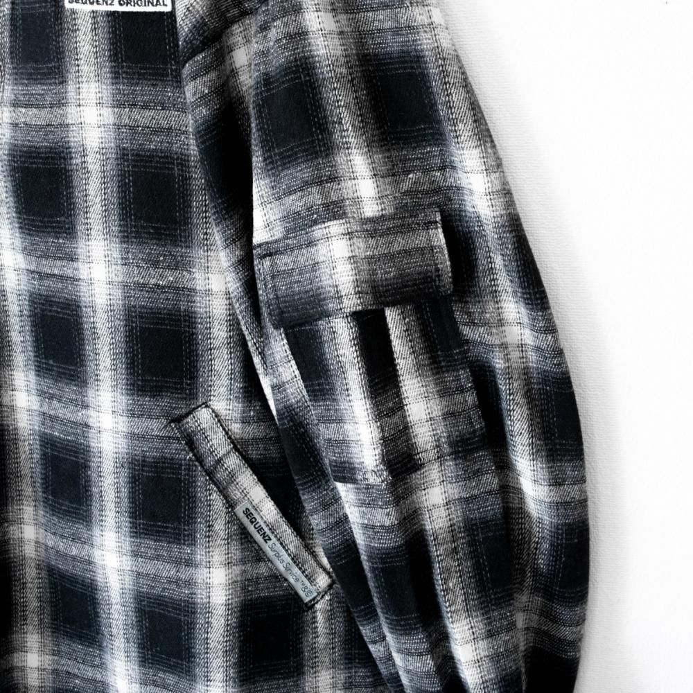 SEQUENZ OMBLE MILITARY 1/3 ZIP JACKET チェック ユニセックス