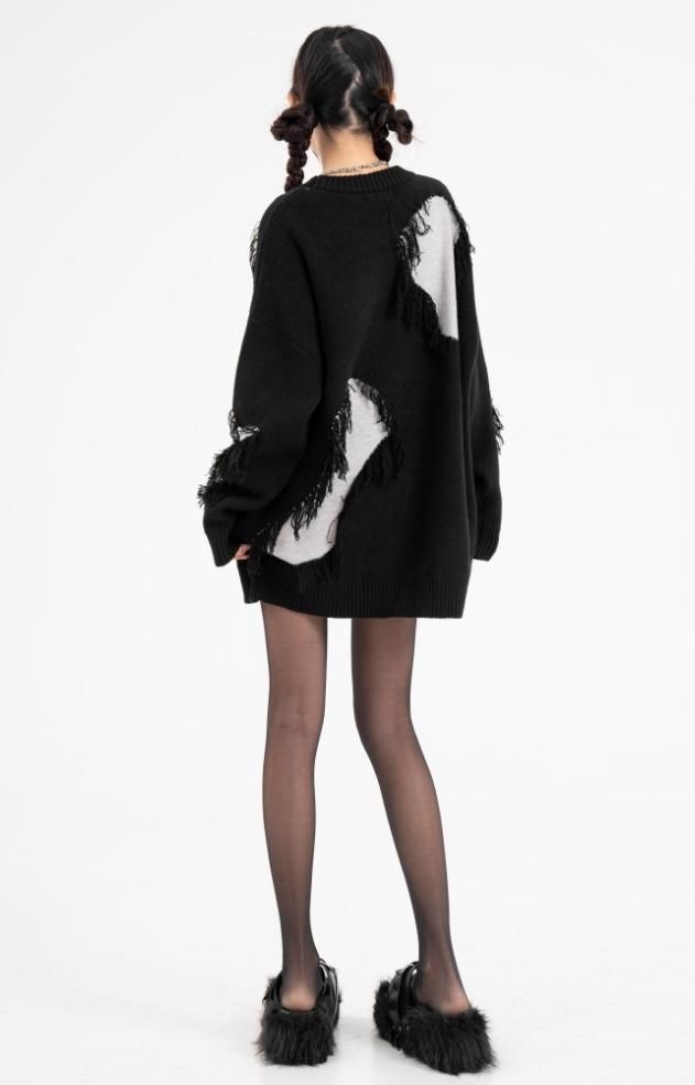 MM6 Maison Margiela レイヤード ワッフルニット プルオーバー