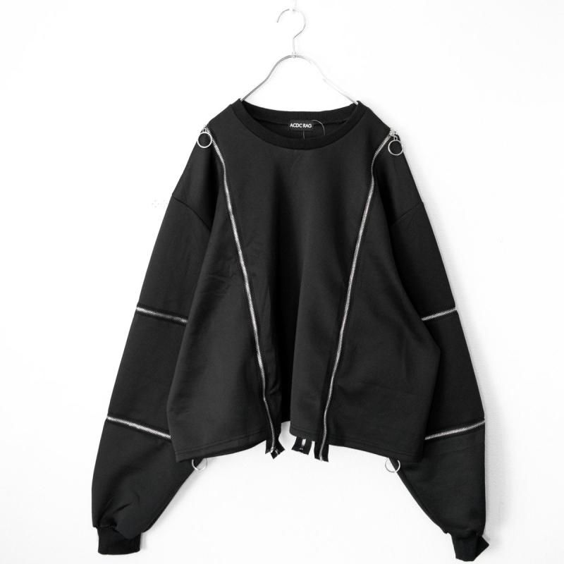 ACDC RAG 渦雷 CYBER PUNK ZIP スウェットトップ BLACK