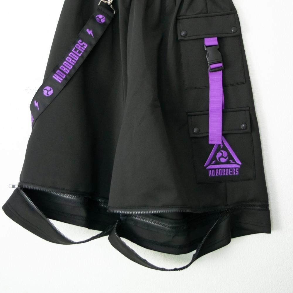 ACDC RAG 渦雷 CYBER PUNK ハーフパンツ BLACK PURPLE