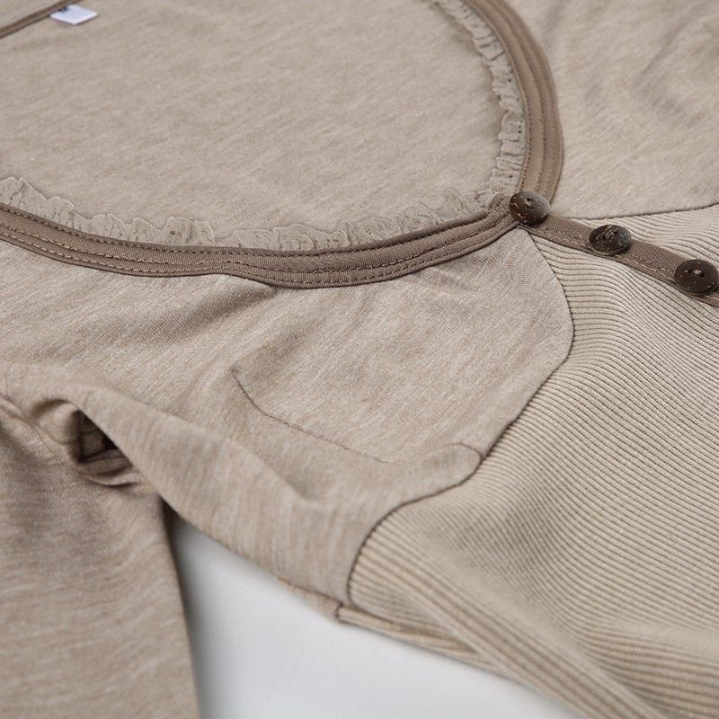 Y2Kフィット長袖トップス | BEIGE - NOISEANDKISSES｜トレンド