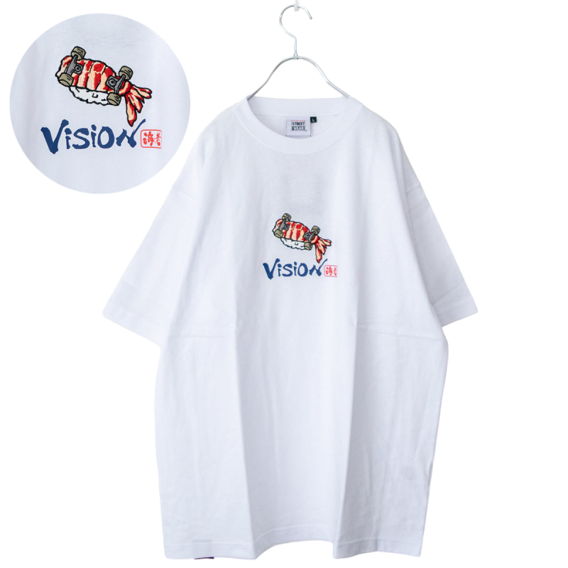 VISION STREET WEAR 寿司 スケートボード 半袖 Tシャツ | WHITE