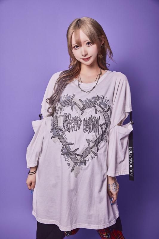 『PSYCHO NATION/サイコネーション』トライバルバタフライ半袖Tシャツ SILVER BULLET（シルバーバレット）の「『PSYCHO NATION/サイコ
