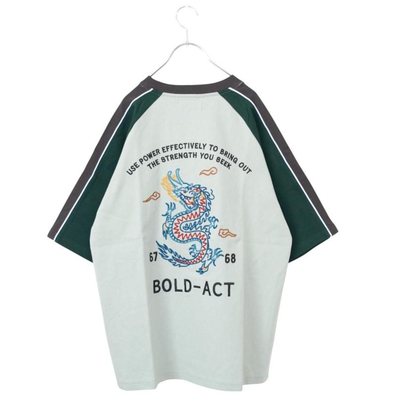 虎＆龍刺繍スカジャンTシャツ | MINT BLUE - NOISEANDKISSES