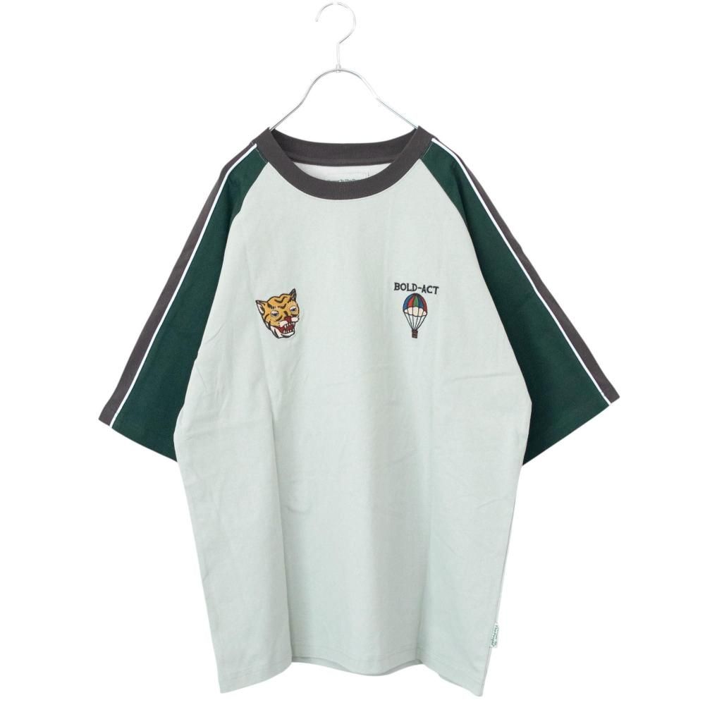 虎＆龍刺繍スカジャンTシャツ | MINT BLUE - NOISEANDKISSES