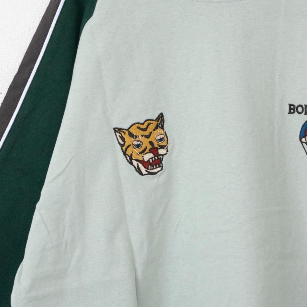 虎＆龍刺繍スカジャンTシャツ | MINT BLUE - NOISEANDKISSES
