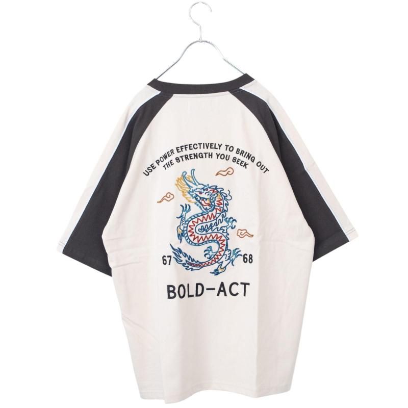 虎＆龍刺繍スカジャンTシャツ | MINT BLUE - NOISEANDKISSES