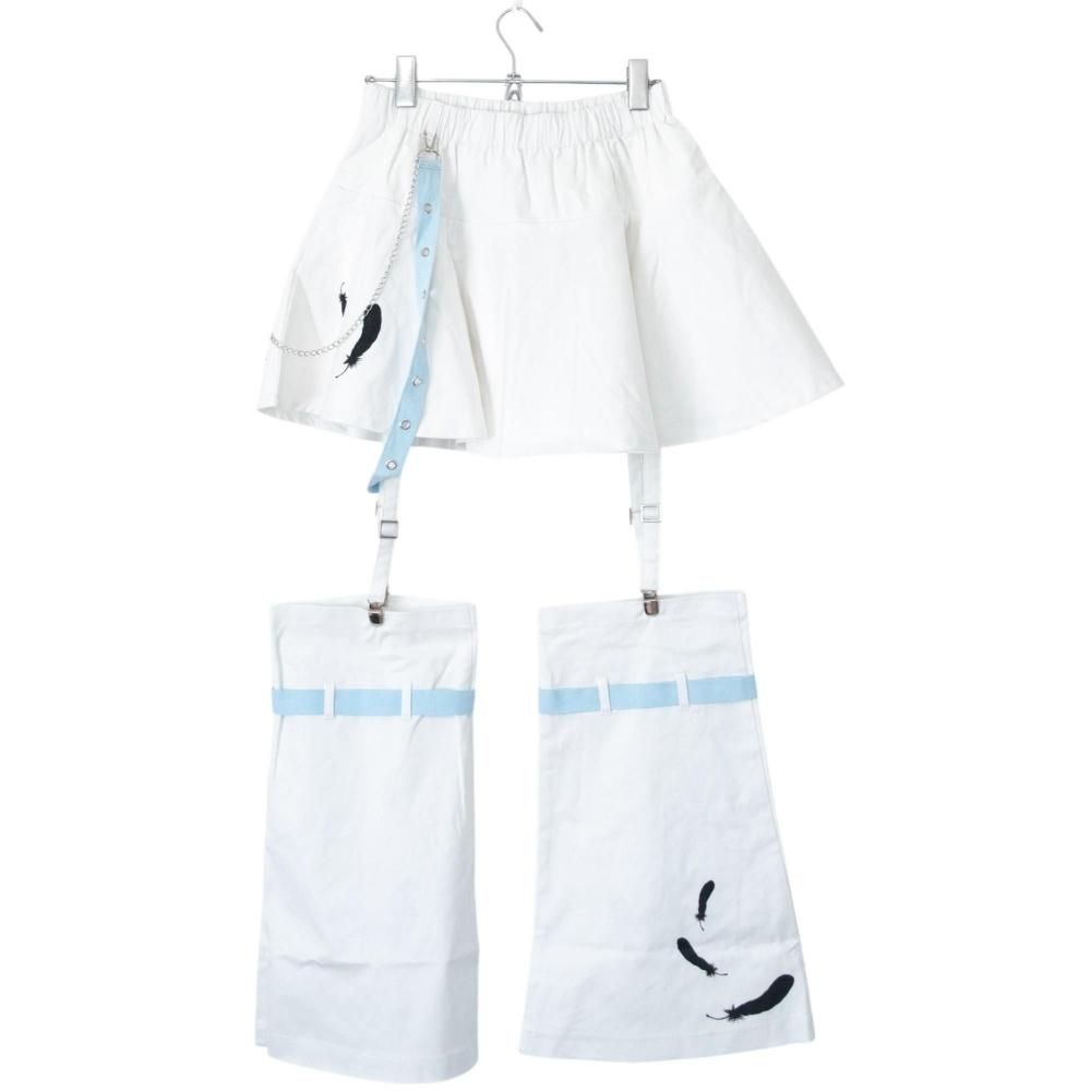 ACDCRAG 初音ミク レッグ付きスカート WHITE/PASTEL BLUE 初音ミク レッグ付きスカート – ACDC RAG
