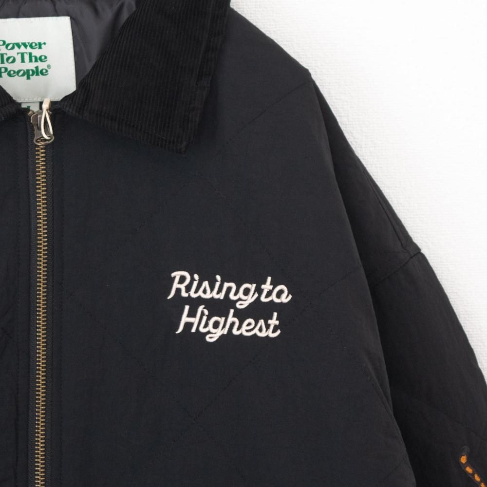 【ジョングク着用】シュプリーム☆刺繍ロゴ キルティング ジャケット 黒 XL CDG×COMME des GARCONS×ALPHA キルティングジャケットCB-J001 CB