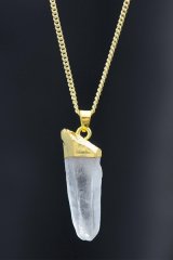 Clear Crystal Stone Gold Necklace【セール】