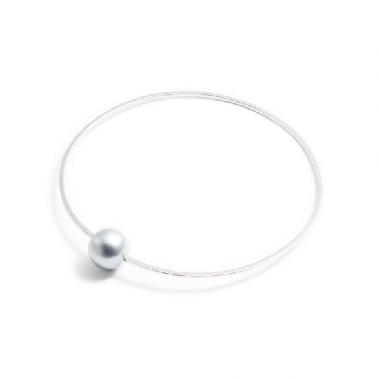 anorexia bracelet / medium pearl 【grey】