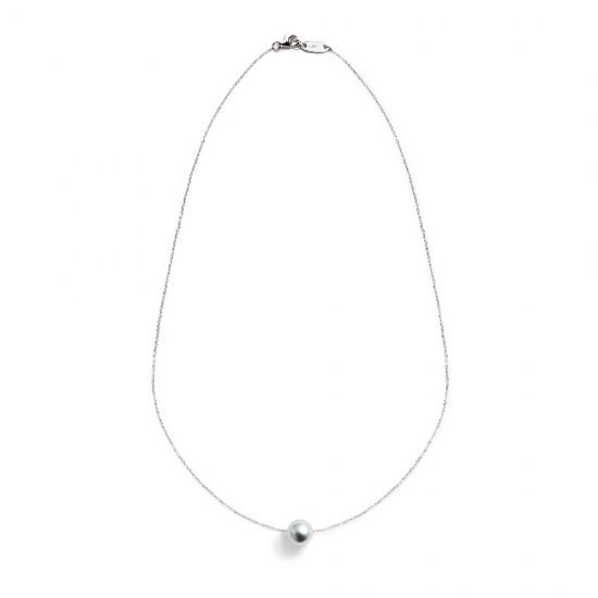 spinster necklace/ pearl silver