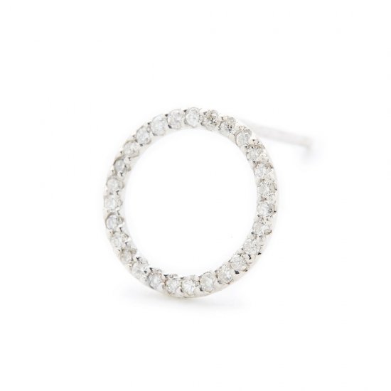 circle pierced earring / small×diamond