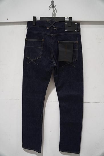 サイズSバックラッシュヴィンテージ加工サルエルデニムパンツブラックフェード ISAMU KATAYAMA BACKLASH - ISKO Made in ITALY Denim Sarrouel