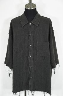 BACKLASHシワ加工ストレッチシャツ/バックラッシュ新品レザー