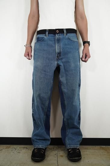 デニムリメイク‪☆ウエスタンチャップス風ボンテージパンツ(* 'ᵕ' )☆ デニムリメイク‪☆ウエスタンチャップス風ボンテージパンツ‬