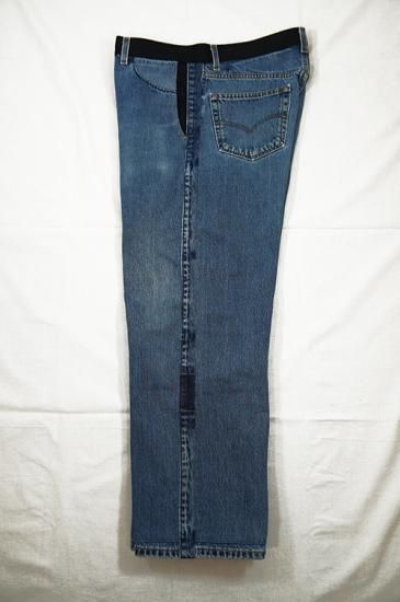 90s W&LT 再構築 Crash Denim Pants ANCELLM - CRASH SELVEDGE SHOE CUT 5P DENIM PANTS/INDIGO | NapsNote