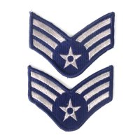 U.S.AIR FORCE E4 上級空兵   2枚セット ワッペン パッチ デッドストック【メール便のみ】