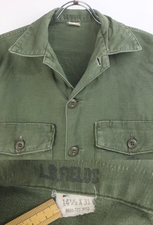 ユーティリティシャツ　USMC 実物　コットン100% 60s 米軍 USMC ステンシル コットンサテン ユーティリティシャツ