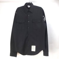 米軍 U.S.NAVY ブラックシャツ　DSCP  イカリボタン ミリタリーシャツ
