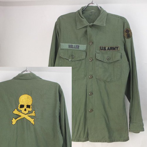 米軍　 コットンサテン ユーティリティシャツ バック刺繍　60’s実物